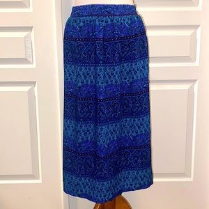 Donna Marie Blue Paisley Skirt